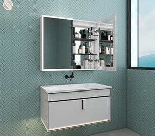 Two Doors Bathroom Mirror Cabinet