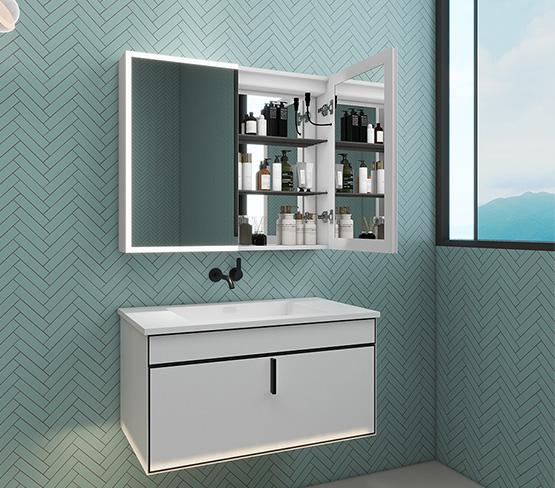 Two Doors Bathroom Mirror Cabinet