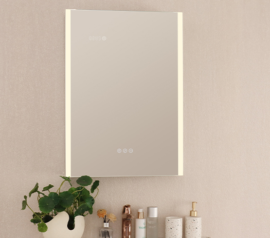 Lighted Mirror Cabinet With Light At Left and Right Sides