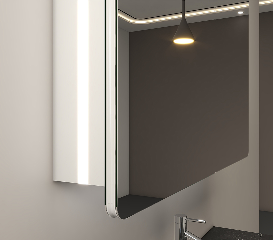 Halo Backlit Bathroom Mirror Cabinet